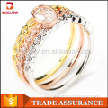 wholesale Dubai pure silver gold wedding rings women accessory jewelry set Sterling silver ring jewelry set